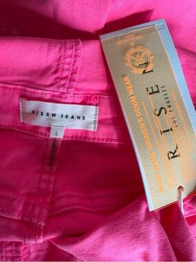 NWT Risen Jeans Hot Pink Denim Short Overalls